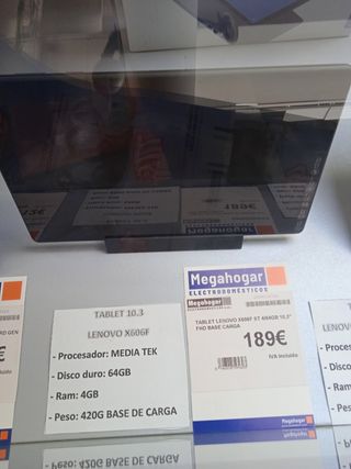 Tablet Lenovo 4/64GB 10.3" FHD base carga 