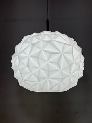 Lampadario sfera vetro bianco