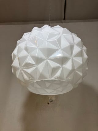 Lampadario sfera vetro bianco