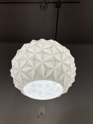 Lampadario sfera vetro bianco