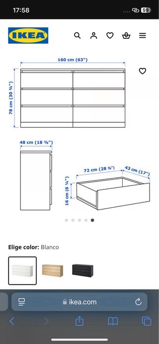 Cómoda Ikea Blanca malm