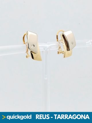 035-04-0139 PENDIENTES ORO BICOLOR 18K RECTANGULAR