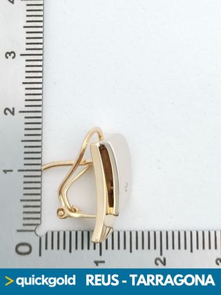 035-04-0139 PENDIENTES ORO BICOLOR 18K RECTANGULAR