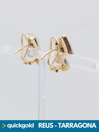 035-04-0139 PENDIENTES ORO BICOLOR 18K RECTANGULAR