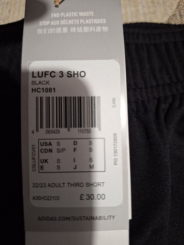 Leeds United Third Shorts-Small 2022-23 taglia S