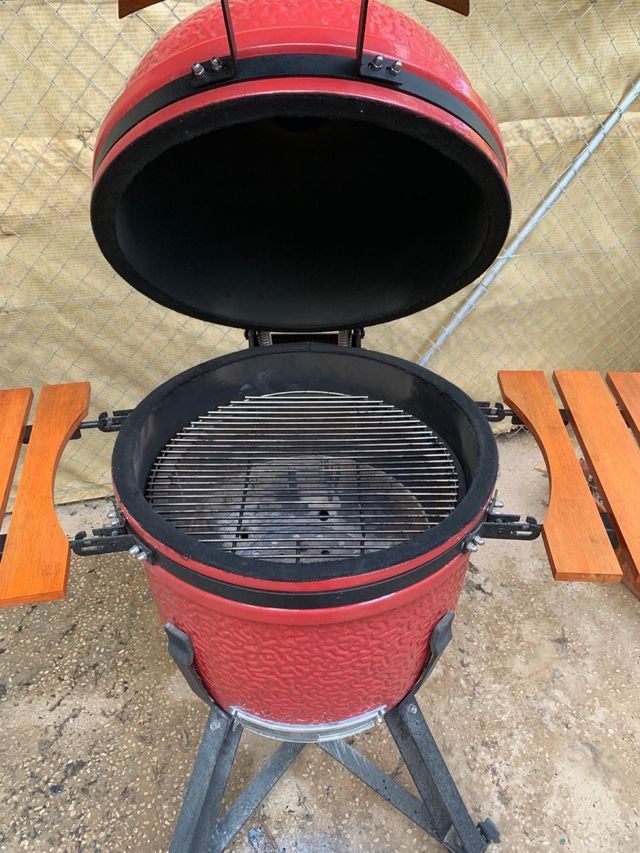 Barbacoa Kamado 21” + parrilla y piedra pizza