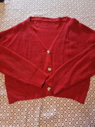 Chaqueta de punto roja