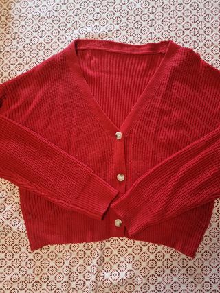Chaqueta de punto roja