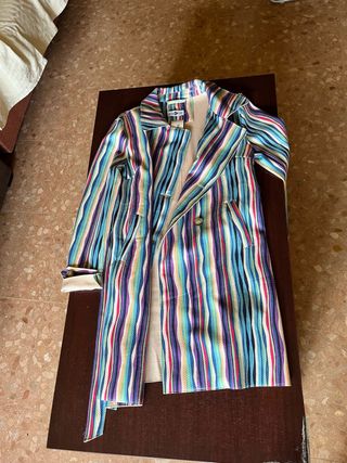 Gabardina larga multicolor
