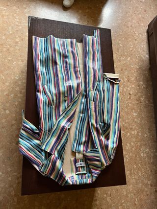 Gabardina larga multicolor