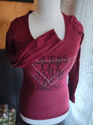 Camiseta Guess Manga Larga Roja