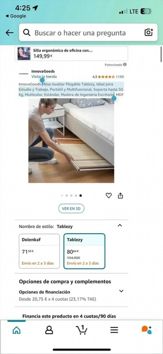 MESA AUXILIAR PLEGABLE
