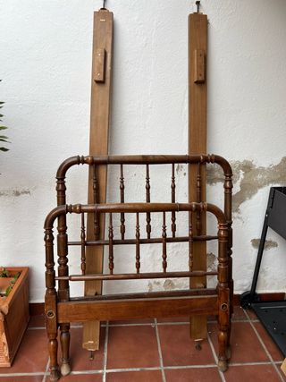 Cama individual retro vintage madera