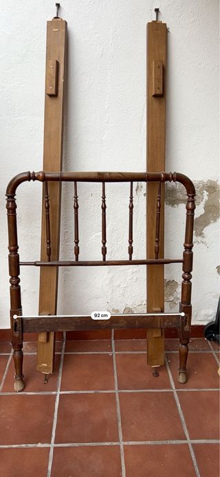 Cama individual retro vintage madera