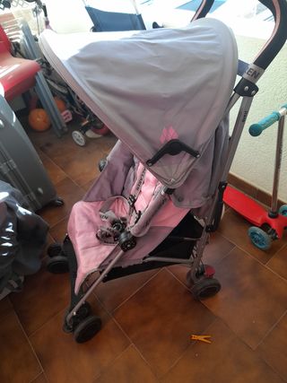 Carrito Maclaren rosa y gris