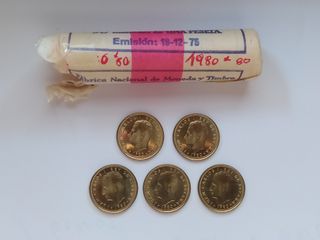 5 MONEDAS 1 PESETA DE LOS MUNDIALES 1980 *80 