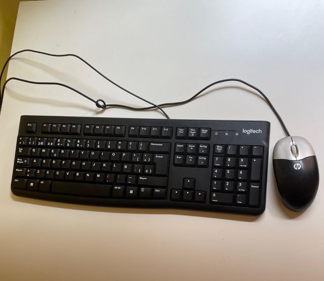 Teclado y Ratón Logitech HP Negro/Plata