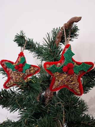 Conjunto de 3 estrelas em fio de juta