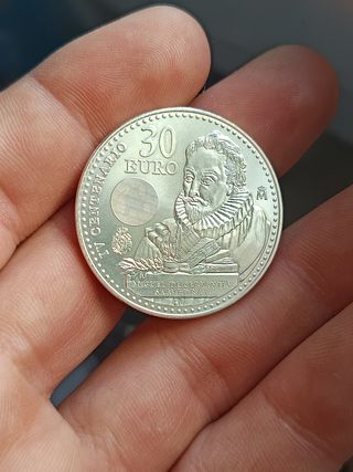 Moneda 30 Euros plata Miguel de Cervantes