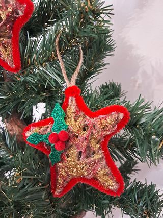 Conjunto de 3 estrelas em fio de juta