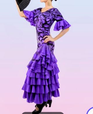 Vestido de Flamenco Morado con Volantes