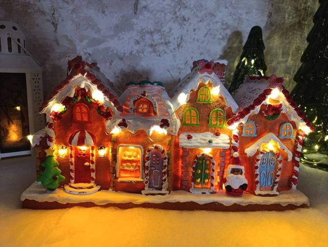 Conjunto Casitas Navideñas com Luz e Música