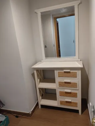 Mueble tocador madera con espejo