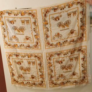 Tessuto con carrozze d'epoca