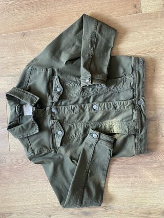 Chaqueta vaquera corta caqui