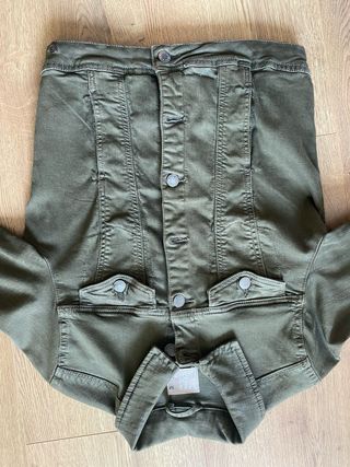 Chaqueta vaquera corta caqui