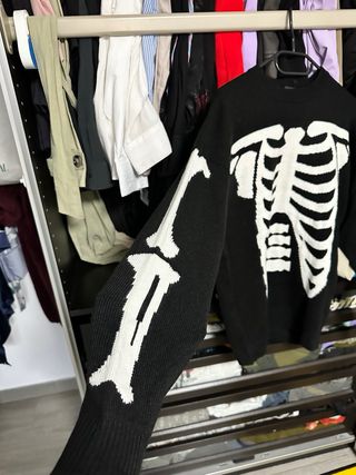 Jersey esqueleto negro y blanco