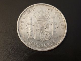 5 Pesetas 1882, *18*82, España.