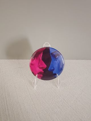 Spilla Anime Arcane Viso Blu Rosa