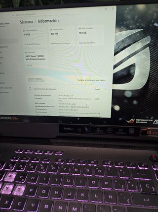 Asus ROG Strix G15 Ryzen 7 4800H del 2023