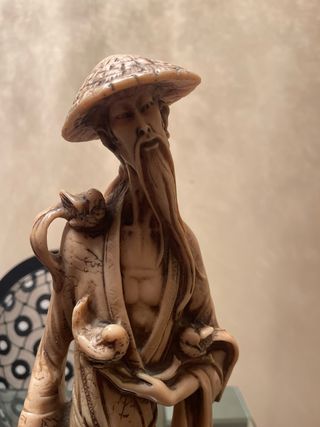 Figura Alabastro Japonés Anciano