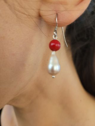 Orecchini perle e corallo