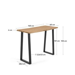 Mesa alta madera acacia y metal