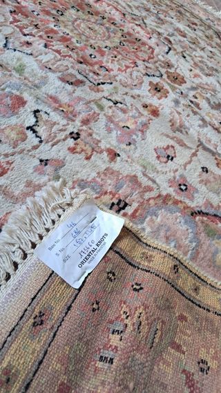 Tappeto persiano lana beige e rosa 1.57m x 1.45 m