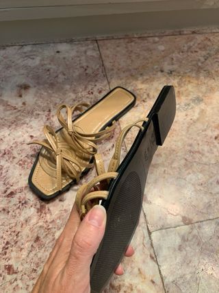 Sandalias Zara Beige Lazo