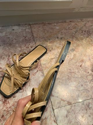 Sandalias Zara Beige Lazo