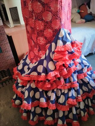 Traje Flamenca Gitana Sevillana Talla 44