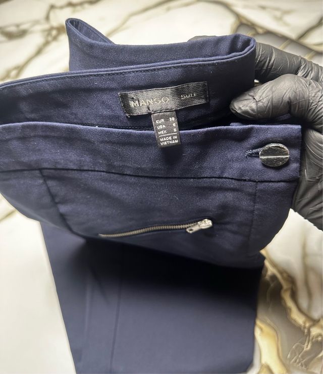 Pantaloni eleganti donna Mango blu taglia M