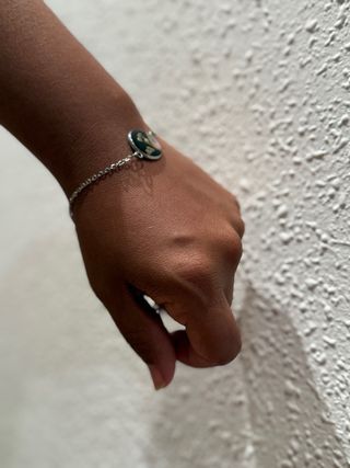 Pulsera Acero Inoxidable Flores Resina
