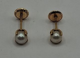 Pendientes Perlas de Oro 18k, 0,72gr. Ref. G-198.