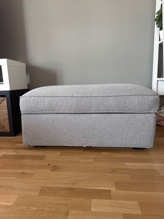 Reposapiés Puff Gris con Almacenaje