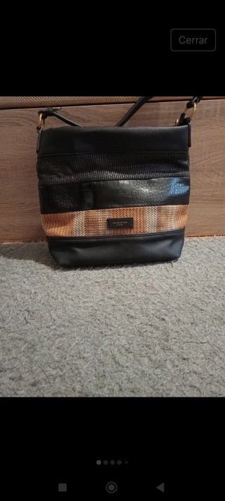 Bolso David Jones negro y tonos marrones 