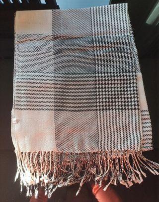 Pañuelo/Fular Pied de Poule Negro y Blanco