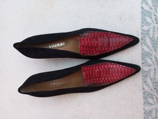 Zapatos LUJANS Piel Negro y Rojo