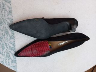 Zapatos LUJANS Piel Negro y Rojo