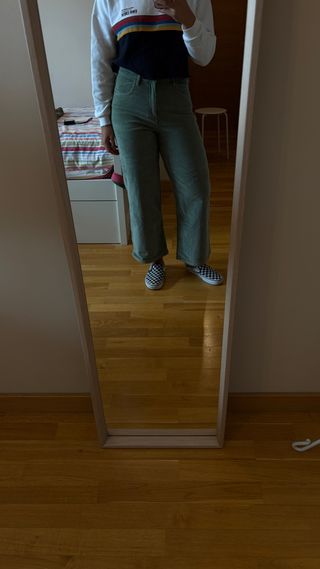 Pantalón pana verde vintage unisex